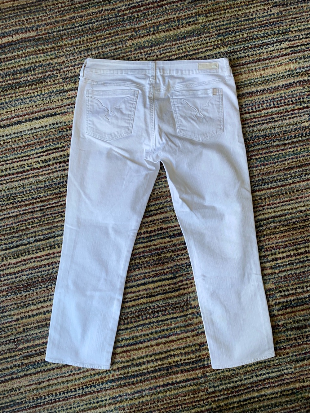 Buffalo David Bitton White Fuschia Midrise Cropped Jeans - 30